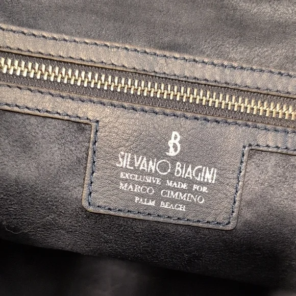 Silvano Biagini Python Bag & Matching Clutch Navy Blue